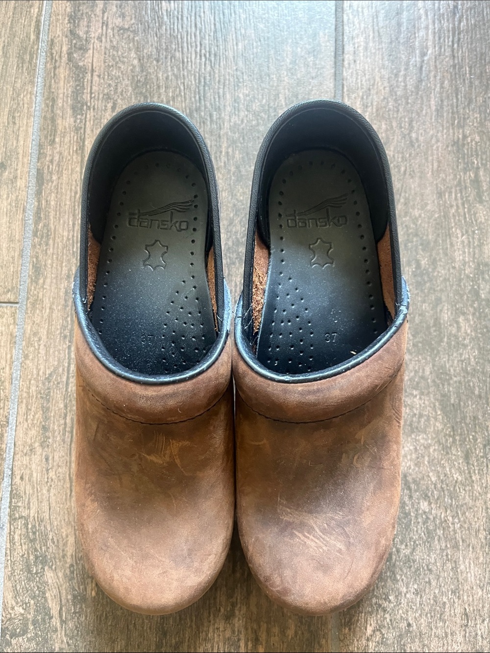 Dansko Brown Leather Slip-On Clogs for women